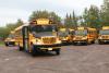 School District 166 buses leaving the garage. File photo - Rhonda Silence